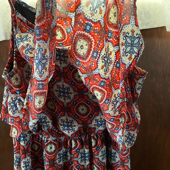 Xhilaration orange red multi color cami dress sz L - Picture 4 of 5